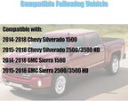 AUCERAMIC Chrome Top Half Mirror Cover Caps Fit for 2014-2018 Chevy Silverado 1500 2500HD 3500HD GMC Sierra 1500 2500HD 3500HD
