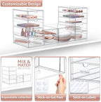 Sorbus Makeup Organizer With 12 Drawers, Acrylic Drawer Organizer for Makeup, Office Organization and Storage, Art Supplies, 
