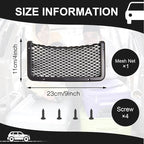 Frienda 2 Pcs Car Storage Net Bag, ABS Plastic Framed Mesh Net Holder, Phone & Cargo Organizer with Screws for Auto, Rv, Boat, Truck Pocket Storage (9 x 4 Inch)