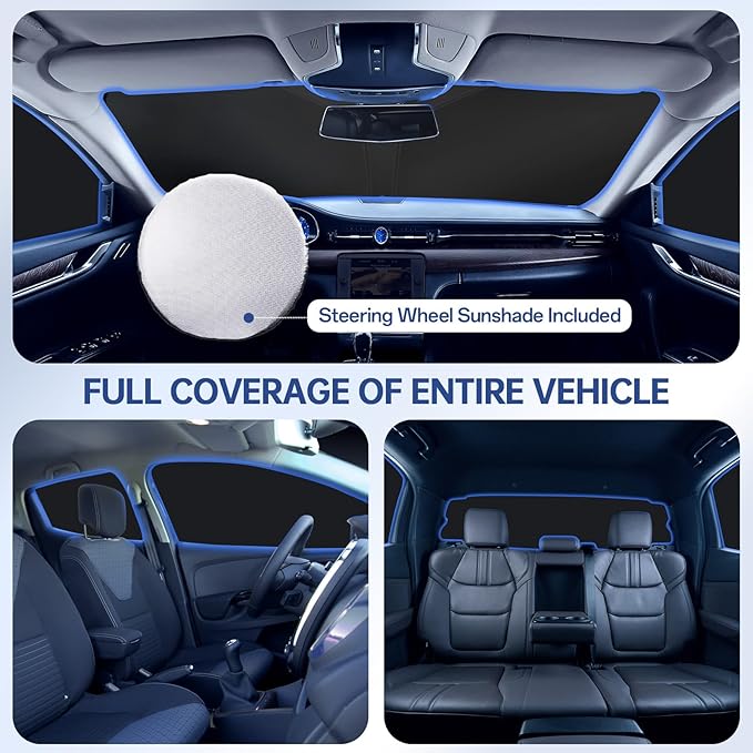 6pcs Car Window Shades for Ford F150 4Door 2021 2022 2023 2024 2025, Full Car Window Covers for Privacy, Sunshades for F150 Front Rear Windshield Side Windows to Block UV and Protect Privacy