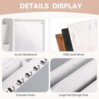Key Holder Wall Mount, Mail Organizer Wall Mounted, Solid Wood Key Holder for Wall Living Room Entryway Home Decor, with 10 K