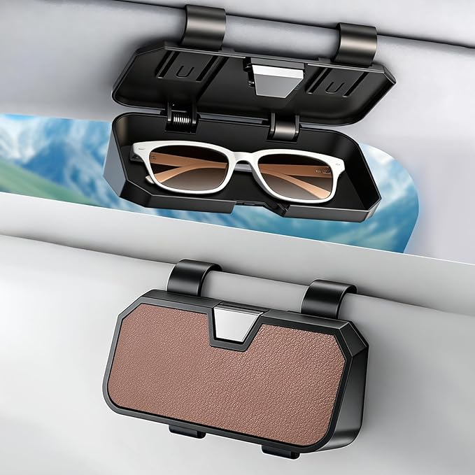 Sunglasses Holder for Car Visor Leather Eyeglasses Organizer Case for BMW X3 X5 X7 X1 3 4 2 5 Series Accessories