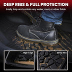 LASFIT Floor Mats for Jeep Wrangler JK 2014-2018 Unlimited 4-Door (NOT for JL or 2-Door) All Weather TPE Custom Fit Car Mats Floor Liners 1st & 2nd Row, Black