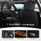 Coverado Car Seat Covers Full Set, Seat Covers for Cars, Front Seat Covers and Back Seat Cover Waterproof Leather Automotive 