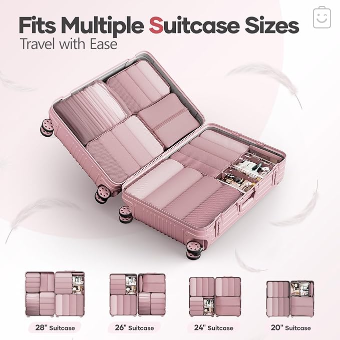 Veken 9/11 Set Compression Packing Cubes for Travel Essentials,Compressible Expandable Large Luggage Organizer Bags for Cloth