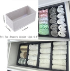 Bructhun Sock Drawer Organizer 3 Pack - Collapsible Fabric Storage Bins for Underwear Divider, Small Closet Organizers with 3