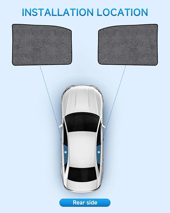 Car Window Shades for GMC Sierra 1500 2500 3500 2019-2026, 2-Pack Rear Window Sun Shades for Baby – Breathable Mesh, UV & Heat Blocker, Privacy Protection for Camping, Travel, Sleep & Nursing