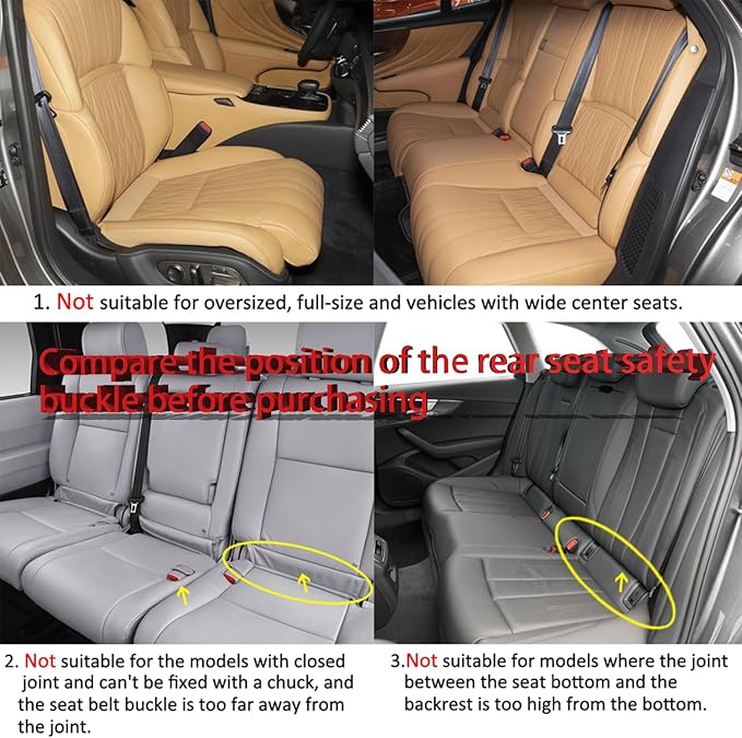 West Llama Linen Car Seat Covers,Bottom Seat Covers for Cars Include 1 Pair Front Driver Seat Pad Mat and 1 Rear Bench Cover 