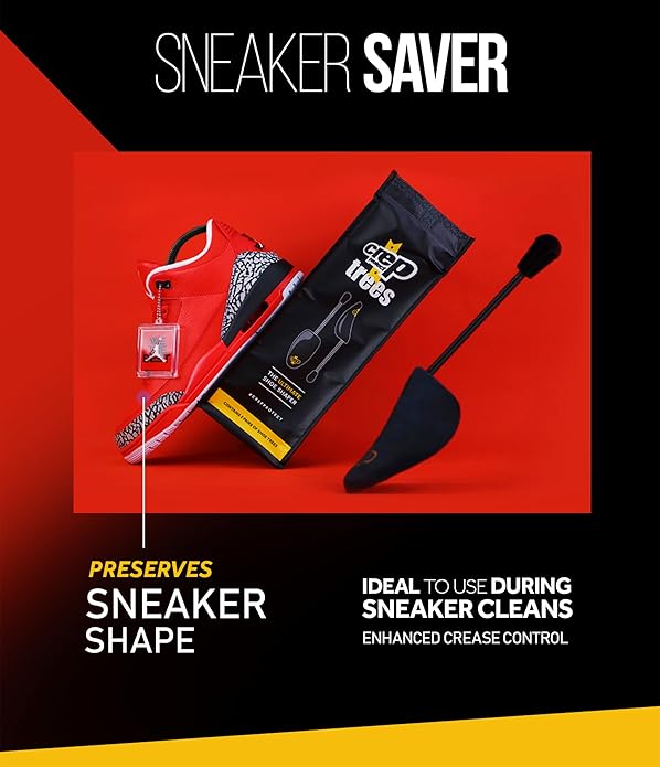 Crep Protect Shoe Shaper Trees (2 Pairs) Prevents Creases & Maintains Sneaker Shape | Fits US 6-13 (Black)