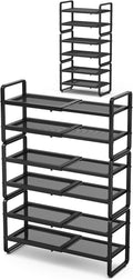 SNTD Shoe Rack - Expandable Shoe Organizer for Closet, Adjustable Metal Shoe Shelf Storage, Stackable Long Shoe Stand Holder 