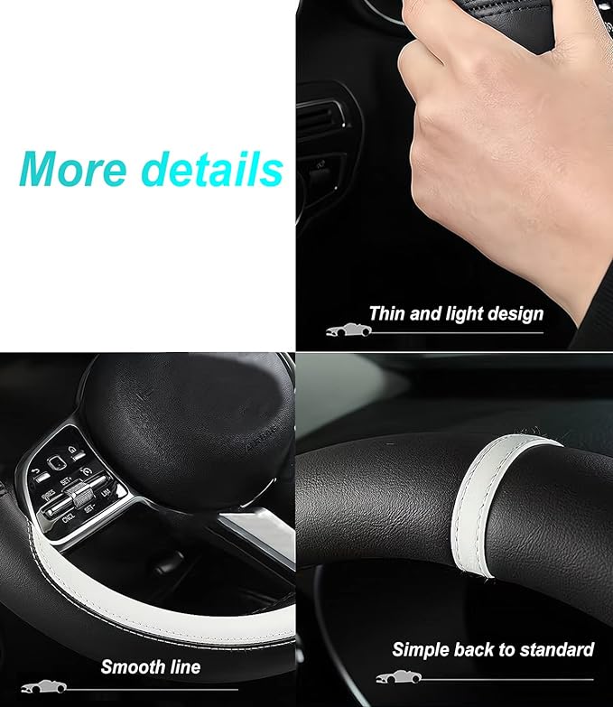 Custom fit for Infiniti Car Steering Wheel Cover, Nappa Leather Non-Slip Steering Wheel Cover, Designed for Infinit-i Interior Accessories (Brown,for Infiniti)