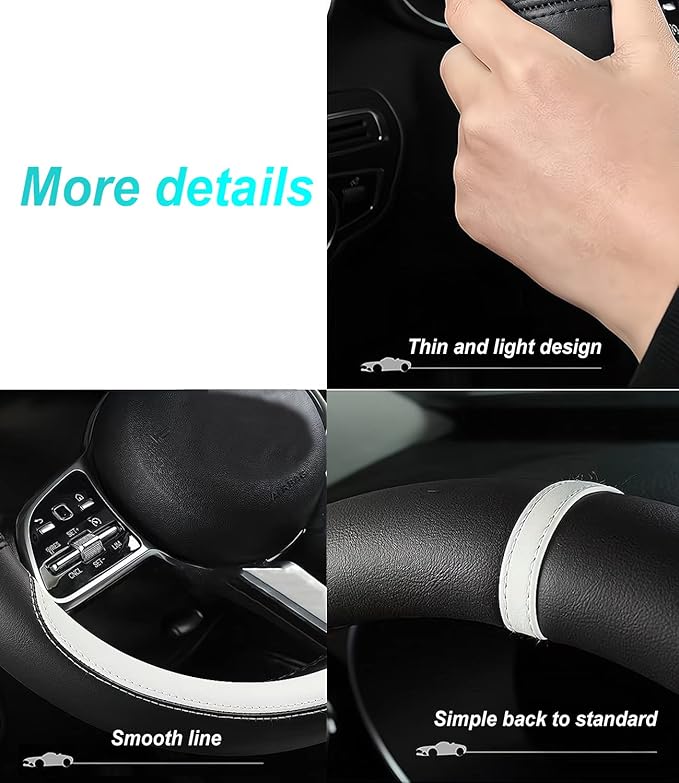 Custom fit for Subaru Car Steering Wheel Cover, Nappa Leather Non-Slip Steering Wheel Cover, Designed for Subar-u Interior Accessories (Beige,for Subaru)