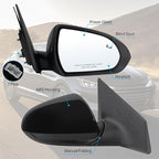 Right Passenger Side Mirror Compatible With 2017 2018 2019 2020 Hyundai Elantra With Power Glass Heated Blind Spot Black Replace#87620F3020(7Pins）