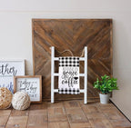 Joy Choice 16" Farmhouse Style 3-Tier Blanket Rack - Wall Hanging, Mini Ladder, Towel Rack for Bathroom, Living Room & Kitche