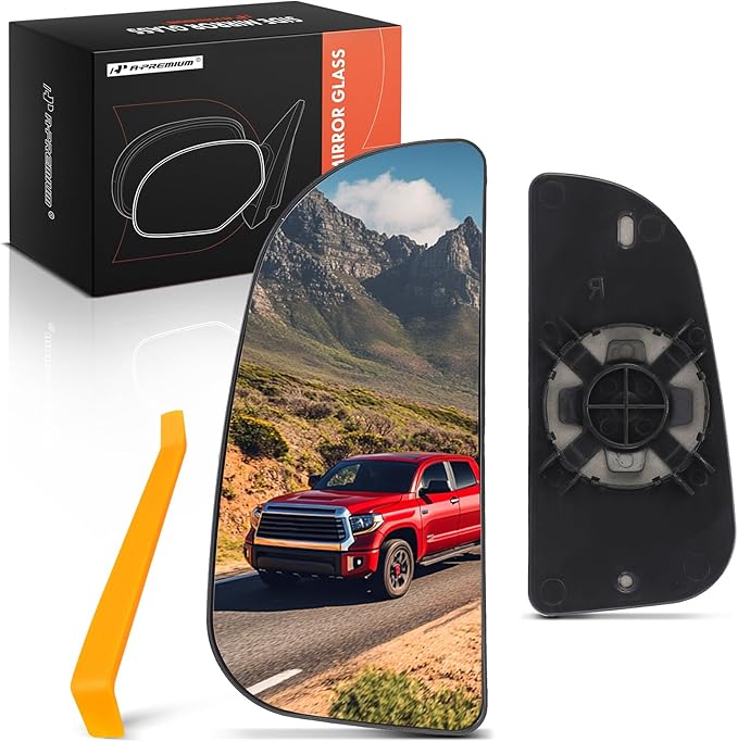 A-Premium Ram Left Driver Side Lower Mirror Glass Compatible with Dodge Ram 1500 2009-2024, Ram 2500 3500 2010-2018 - Towing Mirror, Convex Glass with Rear Mounting Bracket - Replace# 68067731AA