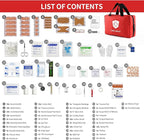 Kitgo First Aid Kit with Hospital Grade Medical Supplies, 220pcs Emergency Medical Trauma Kit, Gift for Dad Husband Great for