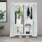 Foldable Portable Wardrobe Closet Rack, 50 * 20 * 68in Freestanding Clothing Storage Organizer for Bedroom,Apartments, Dormit