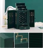 Homde Jewelry Organizer with Transparent Window Necklace Hooks Gift for Women Jewelry Box Display Case for Necklaces Rings Ea