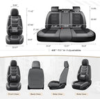 Coverado Car Seat Covers Full Set, Seat Covers for Cars, Front Seat Covers and Back Seat Cover Waterproof Leather Automotive 