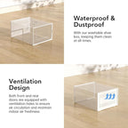 Foluck X-Large Shoe Storage Box, 15 Pack Clear Plastic Stackable Shoe Organizer for Closet, Interlocking Design Shoe Containe