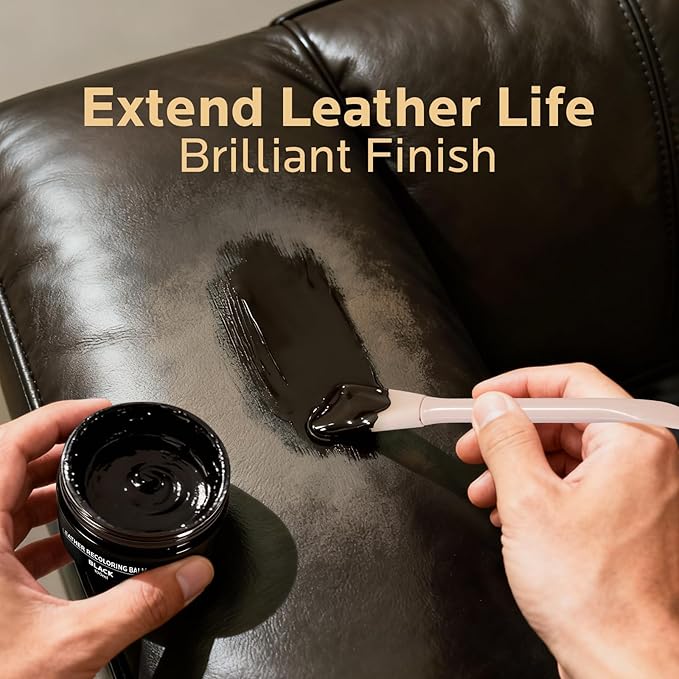 Brown Leather Recoloring Balm: Leather Color Restorer Conditioner, Leather Repair Kits for Vinyl Furniture Sofa Car Seats Sho