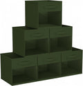 DIMJ Storage Cubes, Cube Storage Bin, 6 Pack Foldable Baskets with Window, Closet Storage Bins with Handle, 11x 11 inch Stora