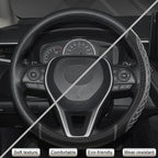 West Llama Customized Auto Car Steering Wheel Cover for Toyota Tacoma,4Runner,Tundra,Sequoia,15.5-16 inch(Diamond Quilted-Bla