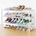 Smiry Shoe Rack, 3 Tier Long Bamboo Shoe Organizer, Stackable Free Standing Wooden Shoe Storage Shelf for Closet, Entryway, F