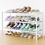 Smiry Shoe Rack, 3 Tier Long Bamboo Shoe Organizer, Stackable Free Standing Wooden Shoe Storage Shelf for Closet, Entryway, F