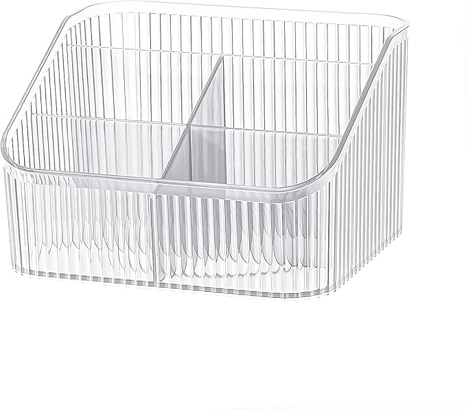 DASITON Large Capacity Makeup Brush Holder,5 Slot Makeup Brush Cup,Vintage striped Make Up Brush Holder,for Vanity Decor,Bath