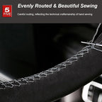 AUTOXBERT 38cm/15 Suede Leather Non-Slip Steering Wheel Cover DIY Hand Sewing Cowhide Leather Skidproof Car Protector with Ne