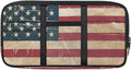 Vintage American Flag Sun Visor Storage Bag Vehicle Visor Storage Pouch Multi-Pocket Car Storage Pouch Holder Fits Most Cars,SUVs,Jeeps,Trucks