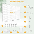 FZK Peg Board, 82PCS Metal Pegboard Wall Organizer Kit. Heavy Duty Pegboard, Peg Boards, Pegboard for Walls, White Pegboard f