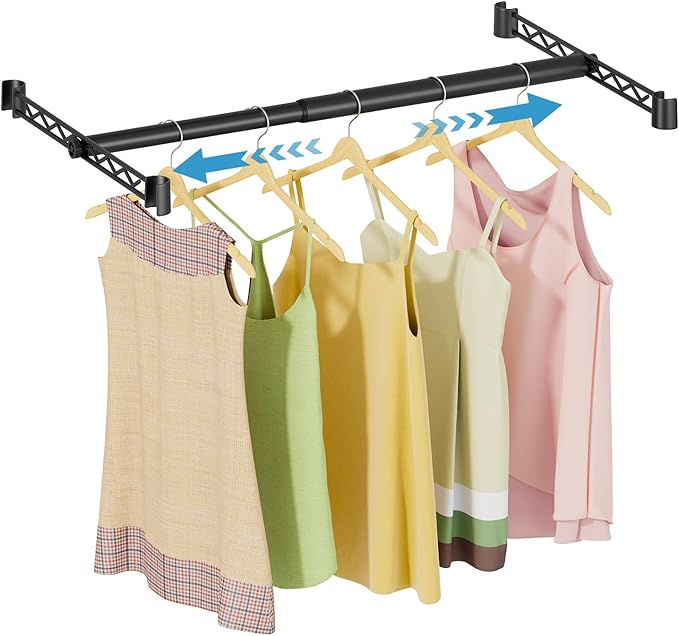 VIPEK Expandable Closet Rod with Hanger Rail Suitable for 15"-24" Wire Shelf Clothes Rack Adjustable Metal Heavy Duty Hanging