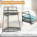 VITVITI 2 Tier Corner Bathroom Counter Organizer, Metal Bathroom Countertop Organizer Shelf Storage, Bath Room Sink Makeup Or