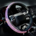 ChuLian New Diamond Leather Steering Wheel Cover with Bling Bling Crystal Rhinestones, Universal Fit 15 Inch Car Wheel Protec