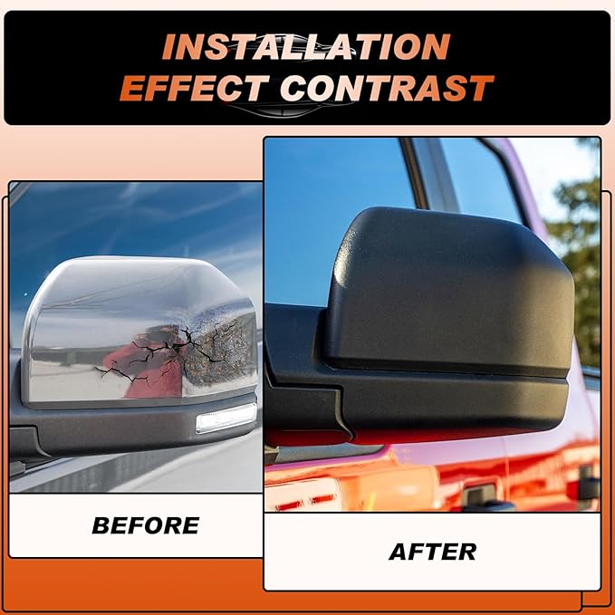 ACLONG Glossy Black Mirror Cover Caps Rearview Side Mirror Covers Fit for Ford F150 2015-2020 Left Driver Side Replaces #FL3Z-17D743-BA -1 PC