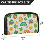 Car Tissue Holder Car Visor Organizer Tissue Box Holder for Car Sun Visor Organizer with Car Vehicle Accessories Essentials Interior for Women Men Light Leprechaun Clovers St.Patrick Rainbows