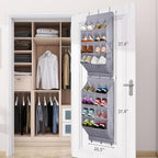 FENTEC 2 Pack Over the Door Shoe Organizer, Hanging Shoe Organizer Rack,24 Large Pockets and 4 Larger Storage Various Compart