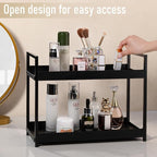 Bathroom Counter Organizer 2 Tier Vanity Storage Countertop Shelf Makeup Organizer Perfume Tray Skincare Holder for Sink, Dre