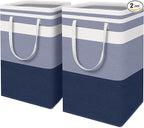 HomeHacks 2-Pack Large Laundry Basket, Waterproof, Freestanding Laundry Hamper, Collapsible Tall Clothes Hamper with Extended