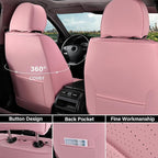 Coverado Car Seat Covers Full Set, 5 Seats Front Seat Cover and Back Seat Covers for Cars, Automotive Seat Covers Nappa Leath