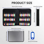 Zippered Case, Portable Organizer With Handle, Waterproof & Fireproof Binder With 54 Hooks and Tags, Key Box for Estate Sales