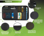 Car Sun Visor Organizer with 4 Pockets and 2 Pen Holders