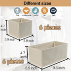 Fordonral Drawer Organizer Clothes, Foldable Fabric Dresser Organizer Closet Organizers and Storage Box for Underwear,Folded 