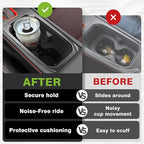 Muslogy Center Console Cup Holder Inserts Compatible with 2025 2026 Nissan Kicks Accessories Middle Console Armrest Front Drink Stopper Non-Slip Silicone Rubber Organizer Drink Cup Holder Organizer