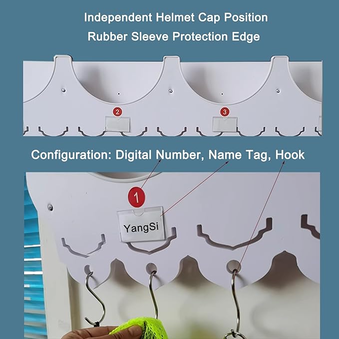 Wall Mounted Hard Hat Rack Hanger Hook Safety Helmet Holder Organizer, Construction Worker Hard Hat Fixer Placement helmet Ha