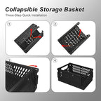 2 Pack Mini Foldable Small Plastic Baskets for Organizing and Storage，Collapsible Storage Crates,Mini Bins for Home Kitchen B