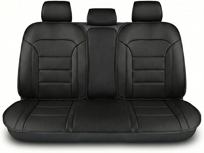 FH Group Car Seat Cover Cushion - Rear Seat Covers for Cars Trucks SUV, Faux Leather Car Seat Cushions, Waterproof Car Seat C