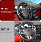 Linskip Steering Wheel Trim Compatible with Dodge Journey 2013-2022 & Charger/Challenger/Durango/Dart 2009-2014, Journey Steering Wheel Cover, Journey Interior Accessories 3Pcs(Black)